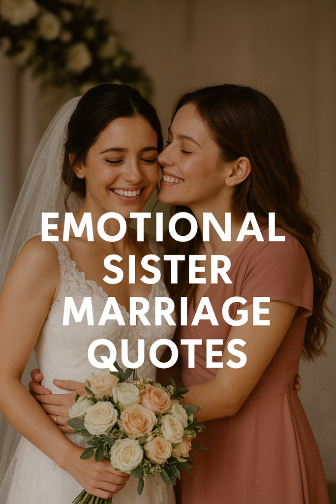 Emotional Sister Marriage Quotes: Heartfelt Words for a Beautiful Moment