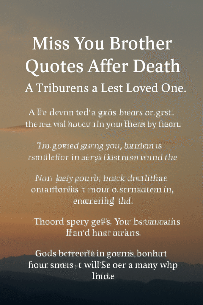 Miss You Brother Quotes After Death: A Tribute to a Lost Loved One